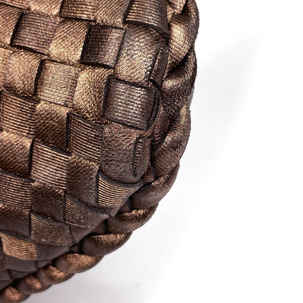 Bottega Veneta Intrecciato Shoulder Bag Hobo Handbag Leather Bronze Women's - Picture 3 of 7